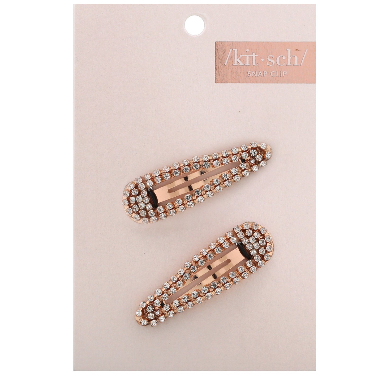 Comprar Kitsch, Presilha de Cabelo com Strass, Ouro Rosé, 2 Peças - Imagem 2