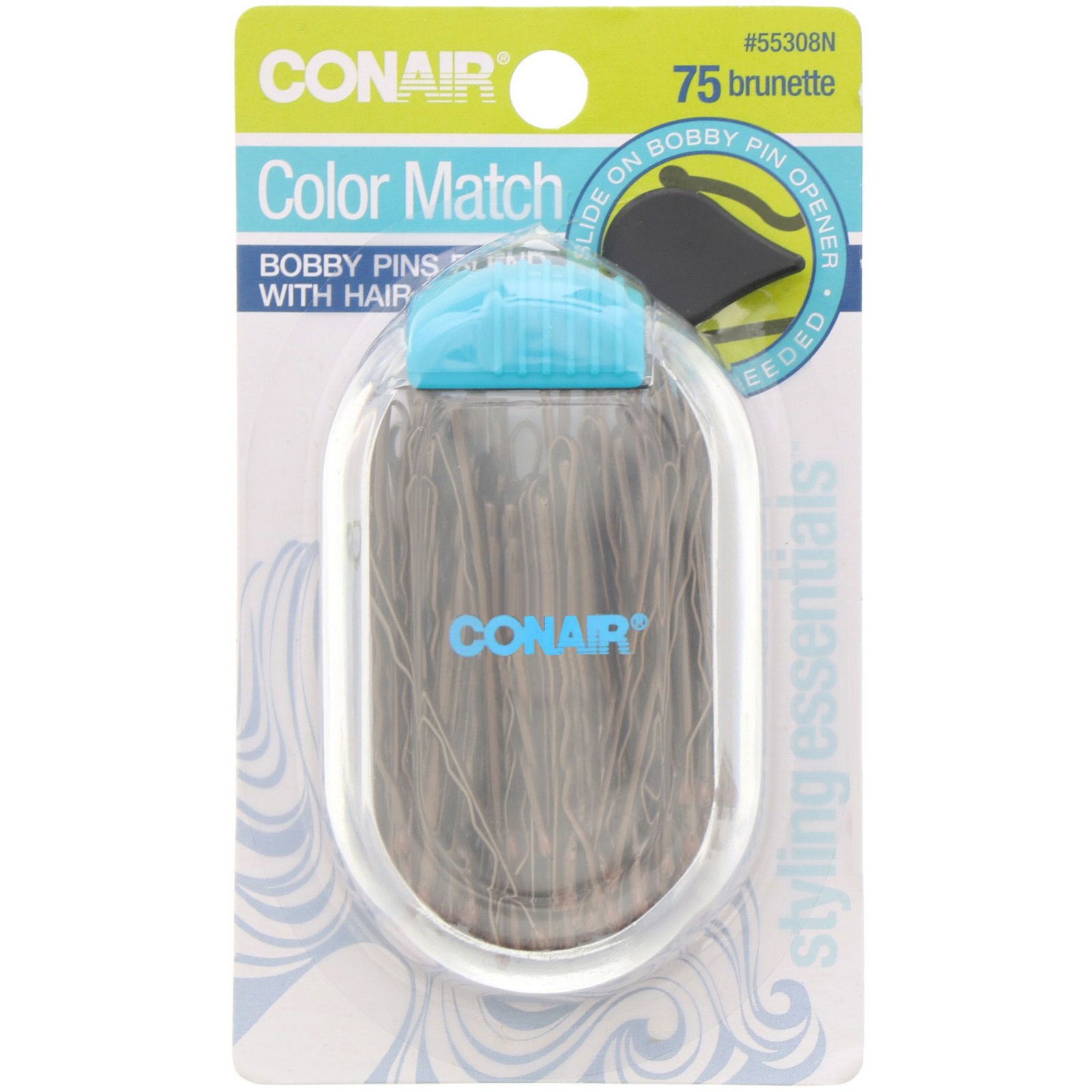 Comprar Conair, Color Match, grampos de cabelo, morena, 75 peças