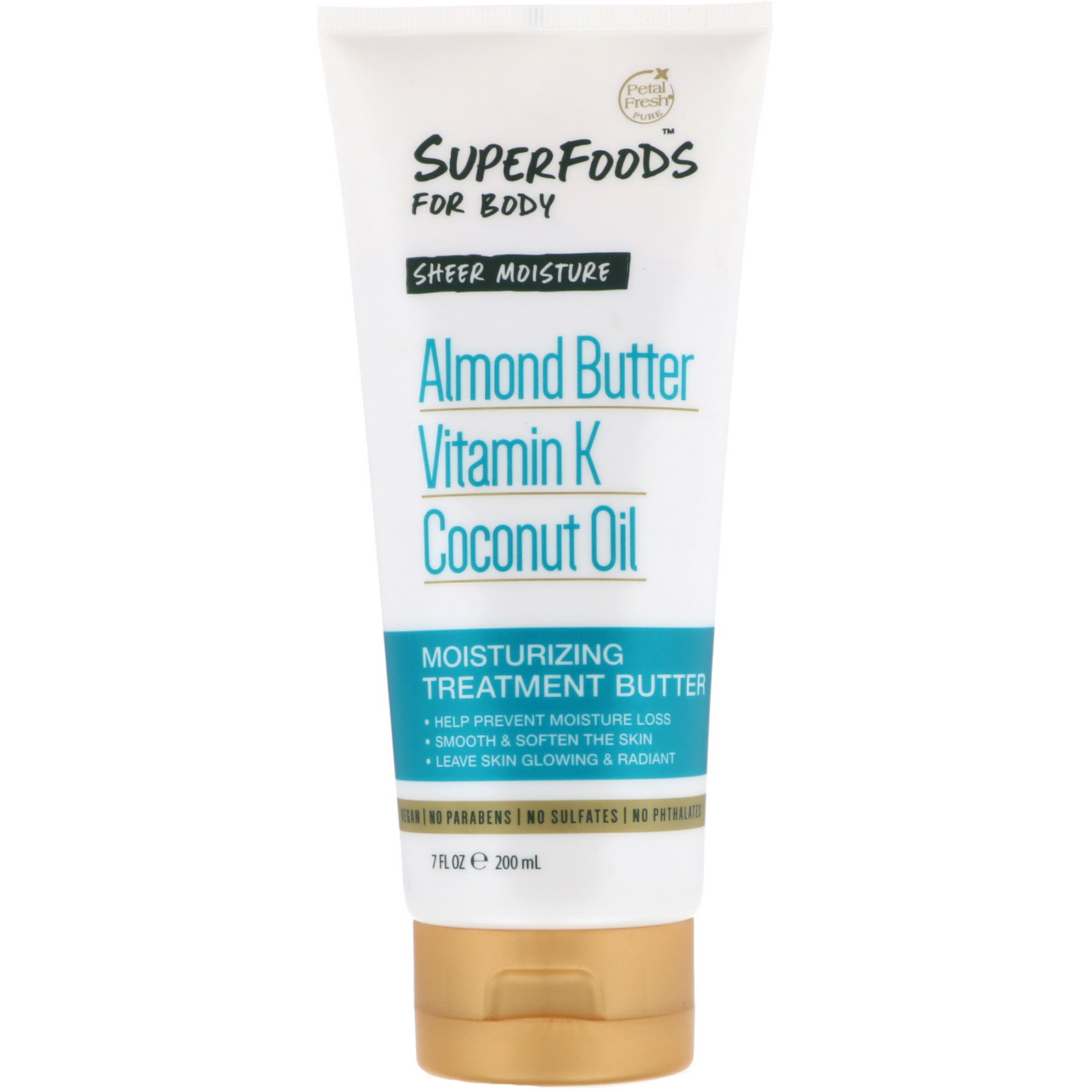 Comprar Petal Fresh, Pure, SuperFoods For Body, Sheer Moisture Moisturizing Treatment Butter, Almond Butter, Vitamin K & Coconut Oil, 7 fl oz (200 ml)