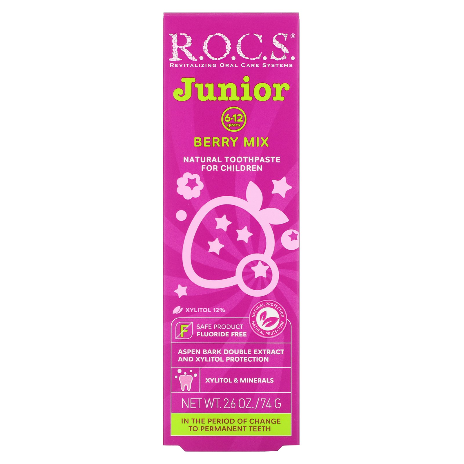 Comprar R.O.C.S. , Junior, Berry Mix Toothpaste, 6-12 Years , 2.6 oz (74 g) - Imagem 2