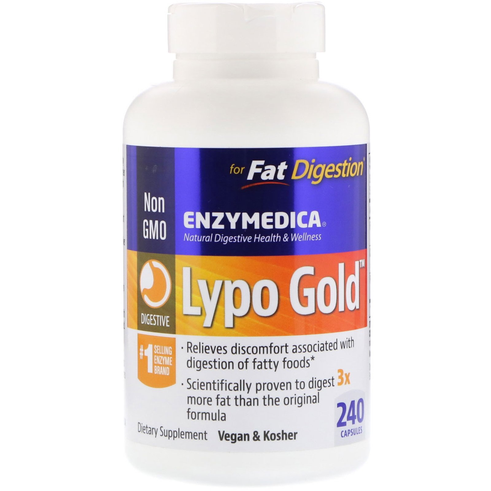Comprar Enzymedica, Lypo Gold, Para Digestão de Gorduras, 240 Cápsulas