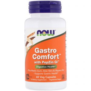Comprar Now Foods, Gastro Comfort com PepZin GI, 60 Cápsulas Vegetais