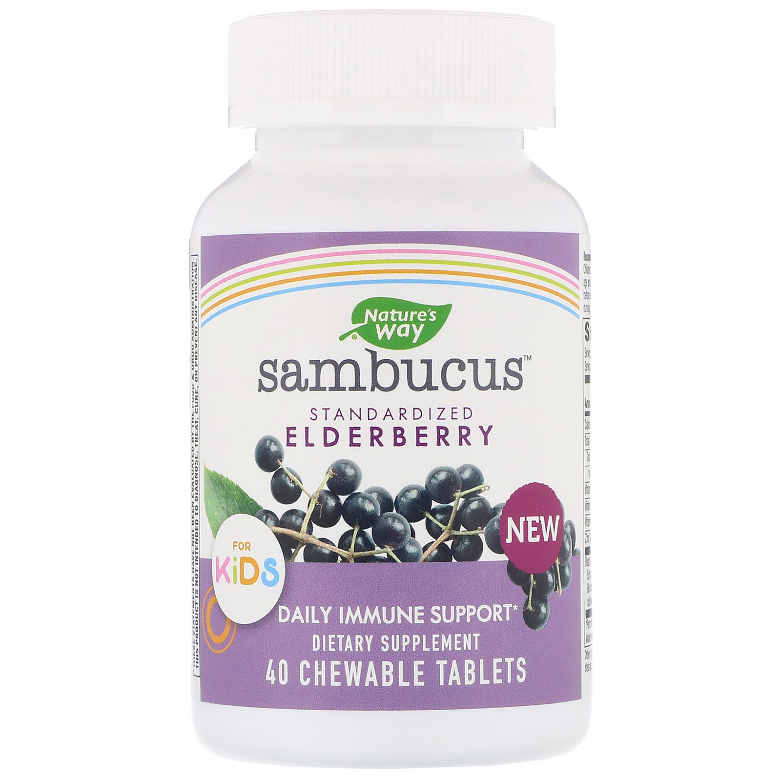 Comprar Nature's Way, Sambucus para Crianças, Fruto do Sabugueiro Padronizado, 40 Comprimidos Mastigáveis