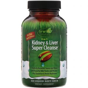 Comprar Irwin Naturals, 2 in 1 Kidney & Liver Super Cleanse, 60 Cápsulas Gelatinosas Líquidas