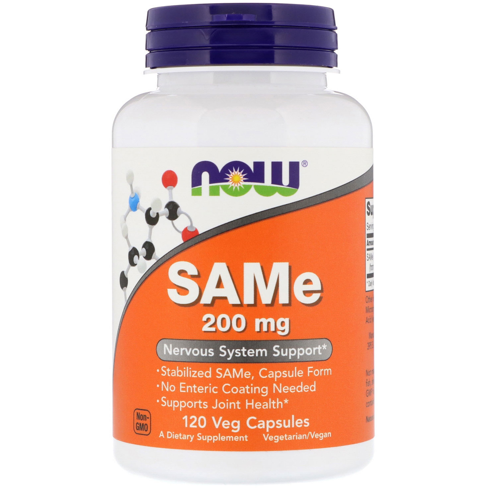 Comprar Now Foods, SAMe, 200 mg, 120 Cápsulas Vegetais