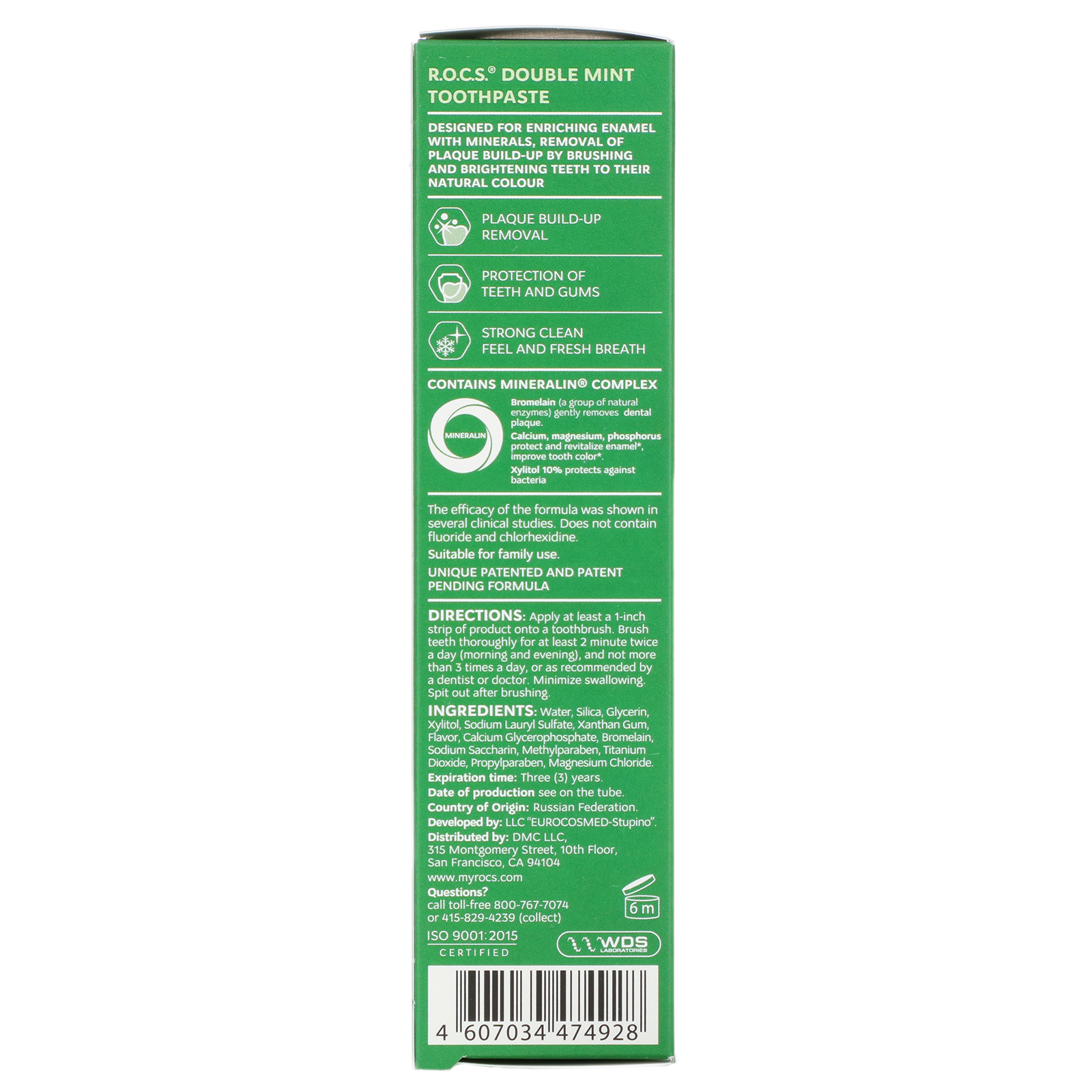 Comprar R.O.C.S. , Double Mint Toothpaste, 3.3 oz (94 g) - Imagem 3