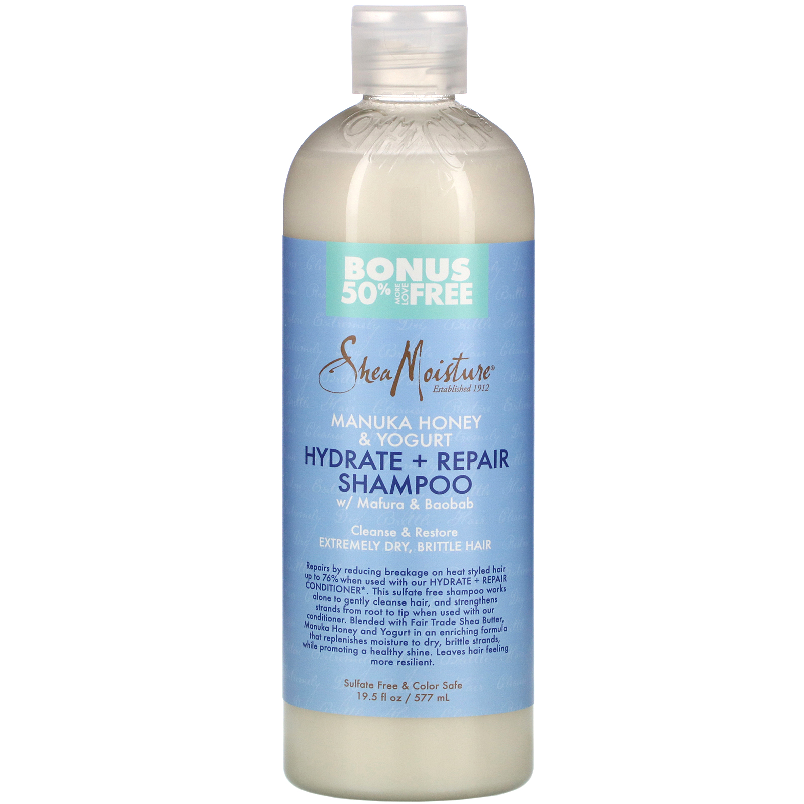 Comprar SheaMoisture, Manuka Honey & Yogurt, Hydrate & Repair Shampoo, 19.5 fl oz (577 ml)