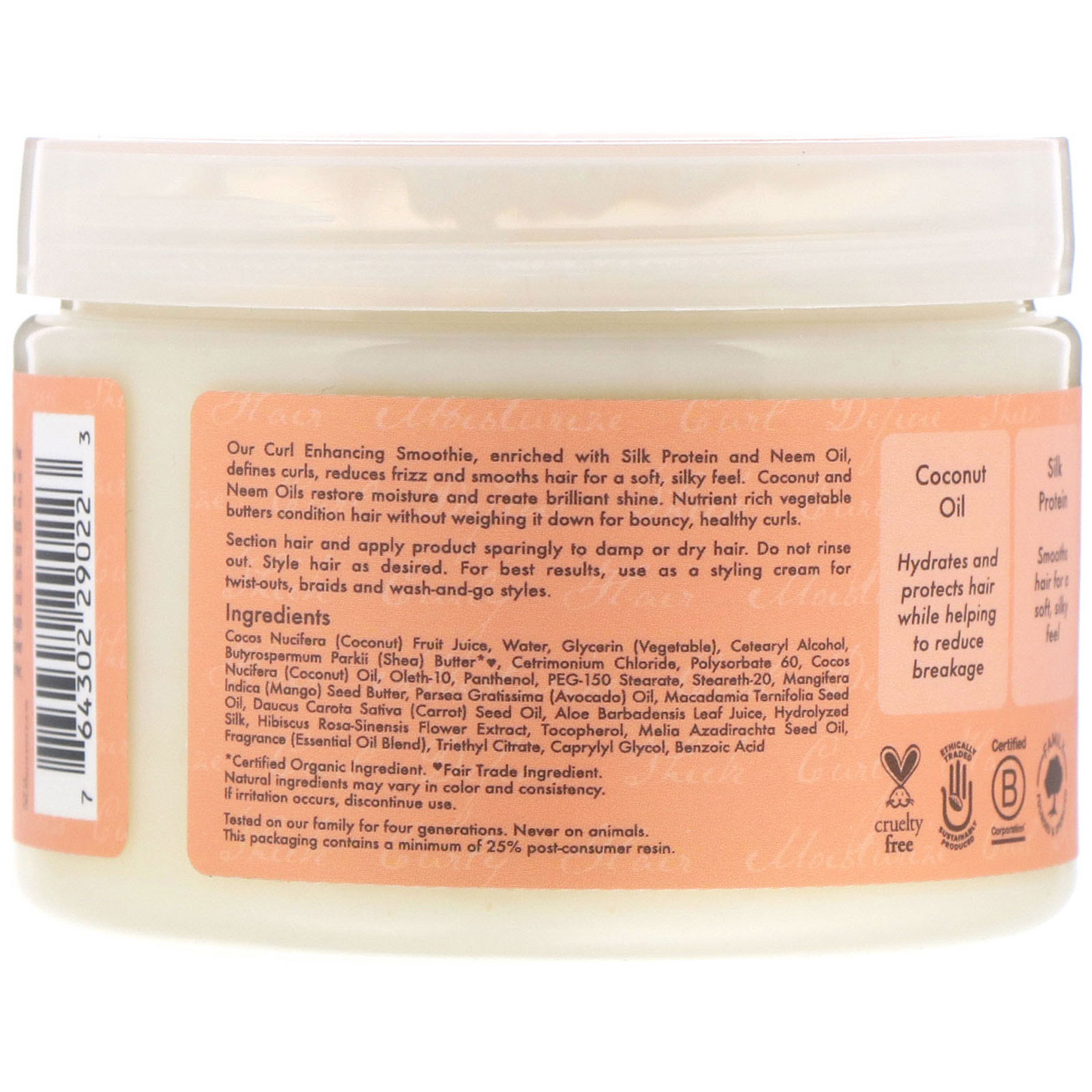 Comprar SheaMoisture, Coconut & Hibiscus, Curl Enhancing Smoothie, 12 oz (340 g) - Imagem 2
