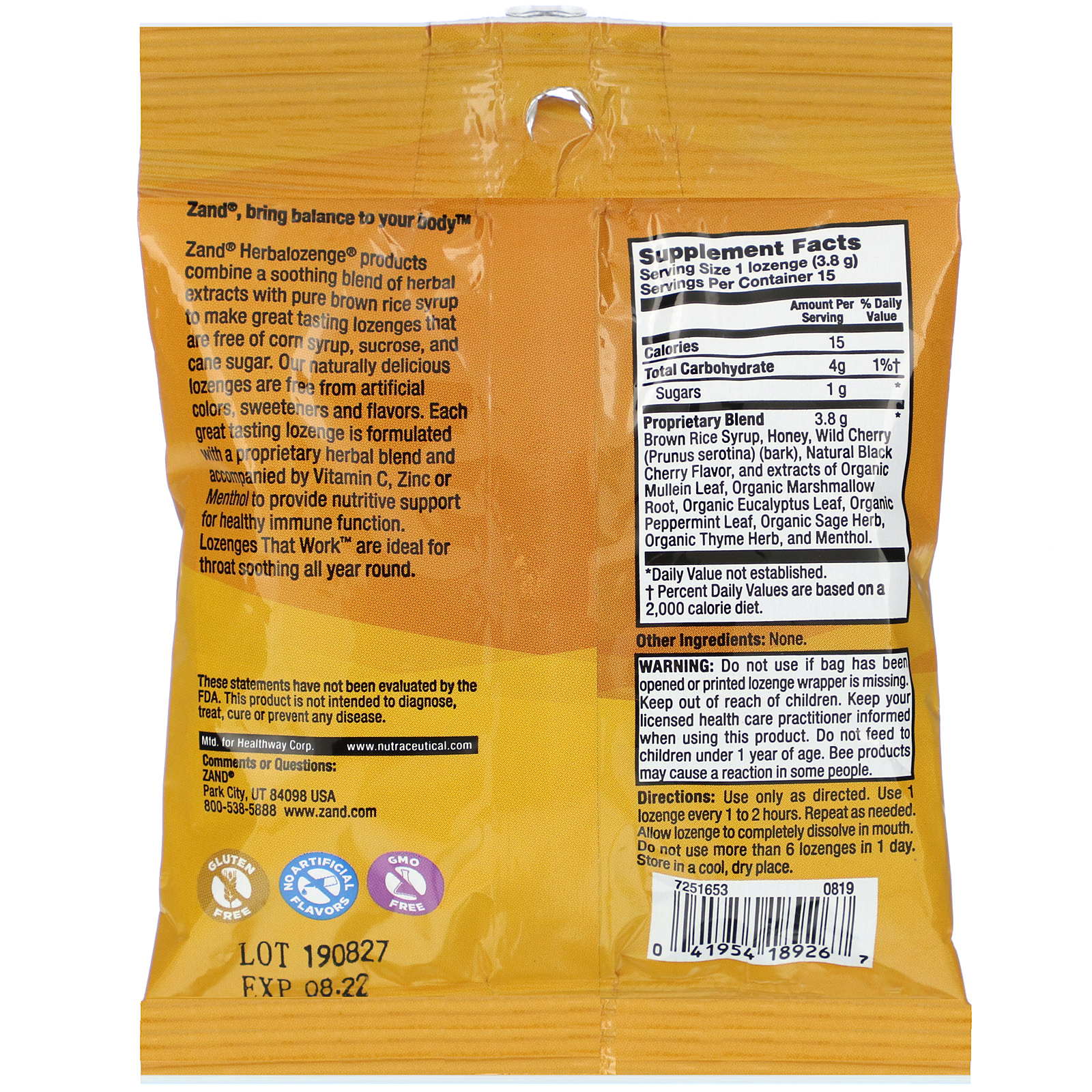 Comprar Zand, Wild Cherry, Honey Soother, 15 Throat Lozenges - Imagem 2
