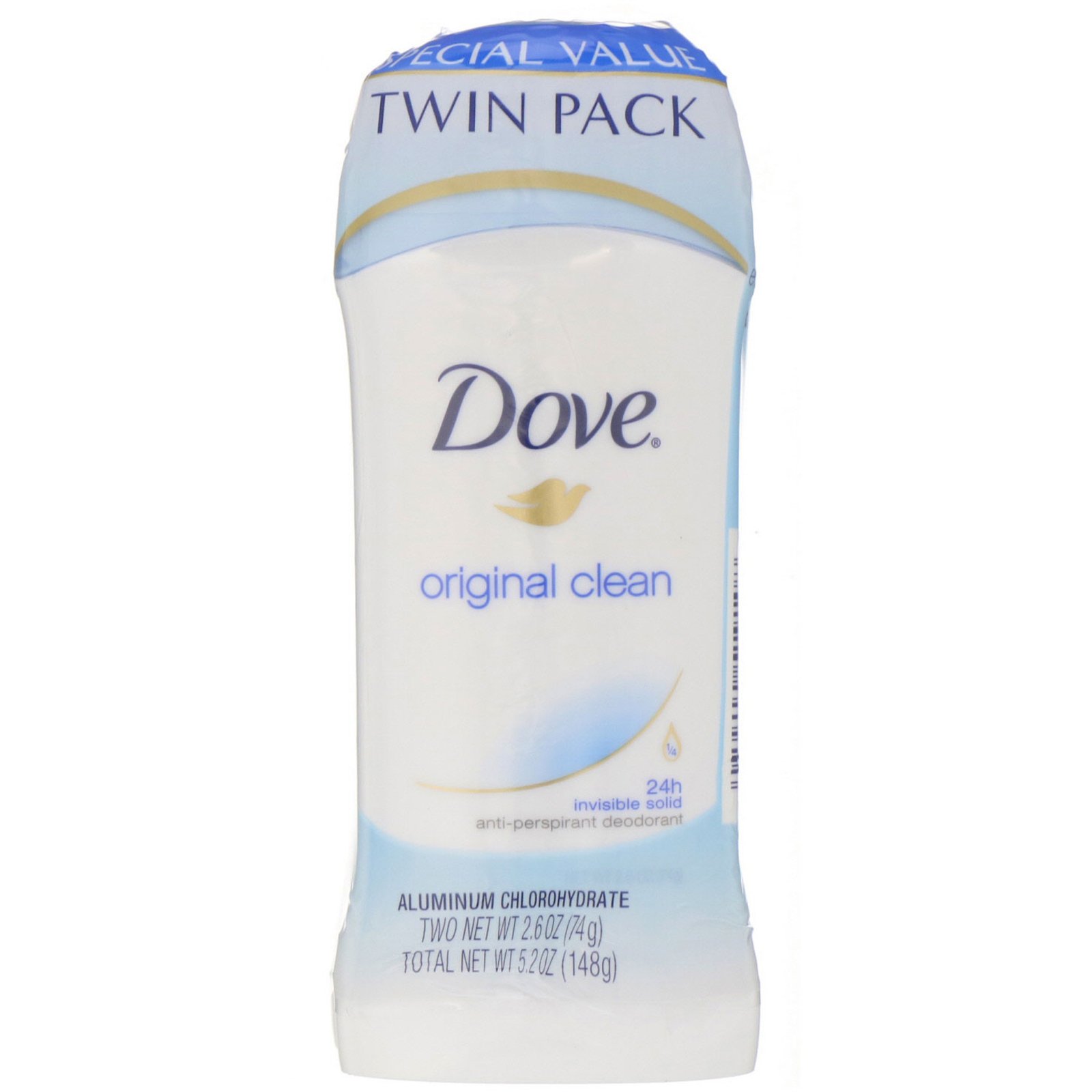 Comprar Dove, Desodorante sólido invisível, Original Clean, embalagem com 2, 74 g cada