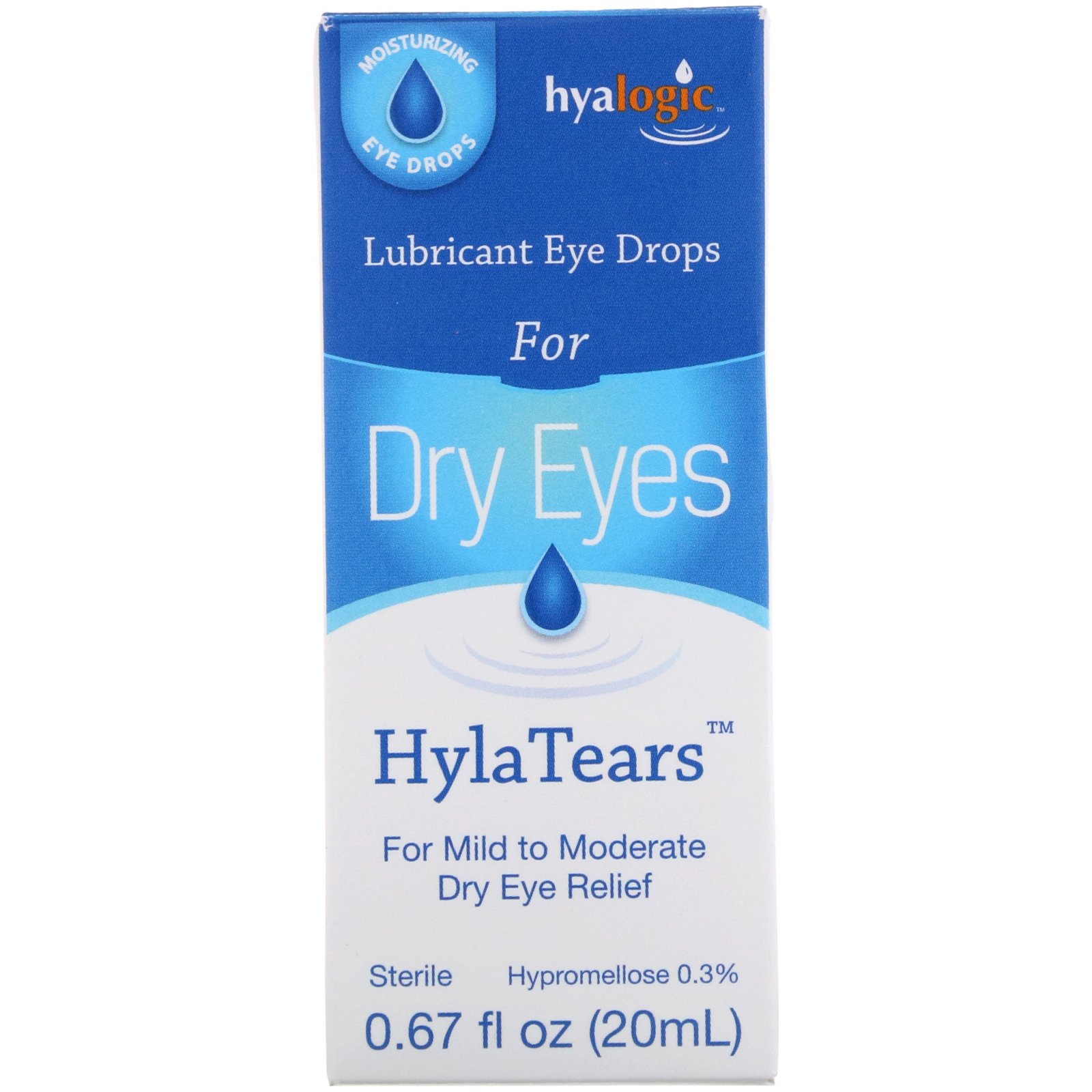 Comprar Hyalogic , HylaTears, Lubrificante Ocular em Gotas para Olhos Ressecados, 20 ml (0,67 fl oz)