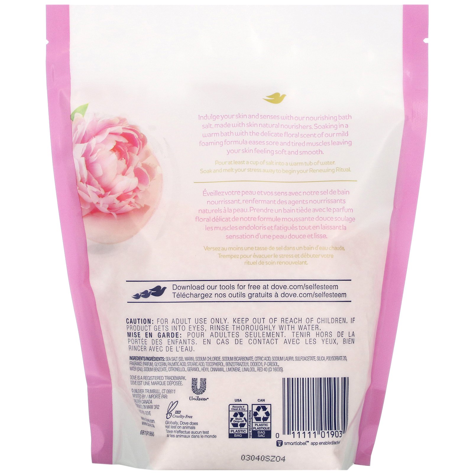 Comprar Dove, Nourishing Secrets, Nourishing Bath Salts, Peony and Rose Scent, 28 oz (793 g) - Imagem 2