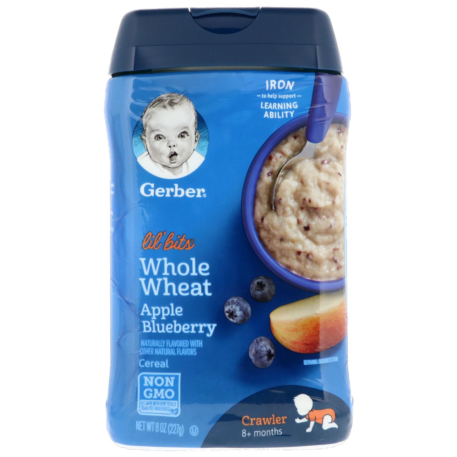 Comprar Gerber, Lil' Bits, Cereal de Trigo Integral, Bebês, A Partir de 8 Meses, Maçã e Mirtilo, 227 g (8 oz)