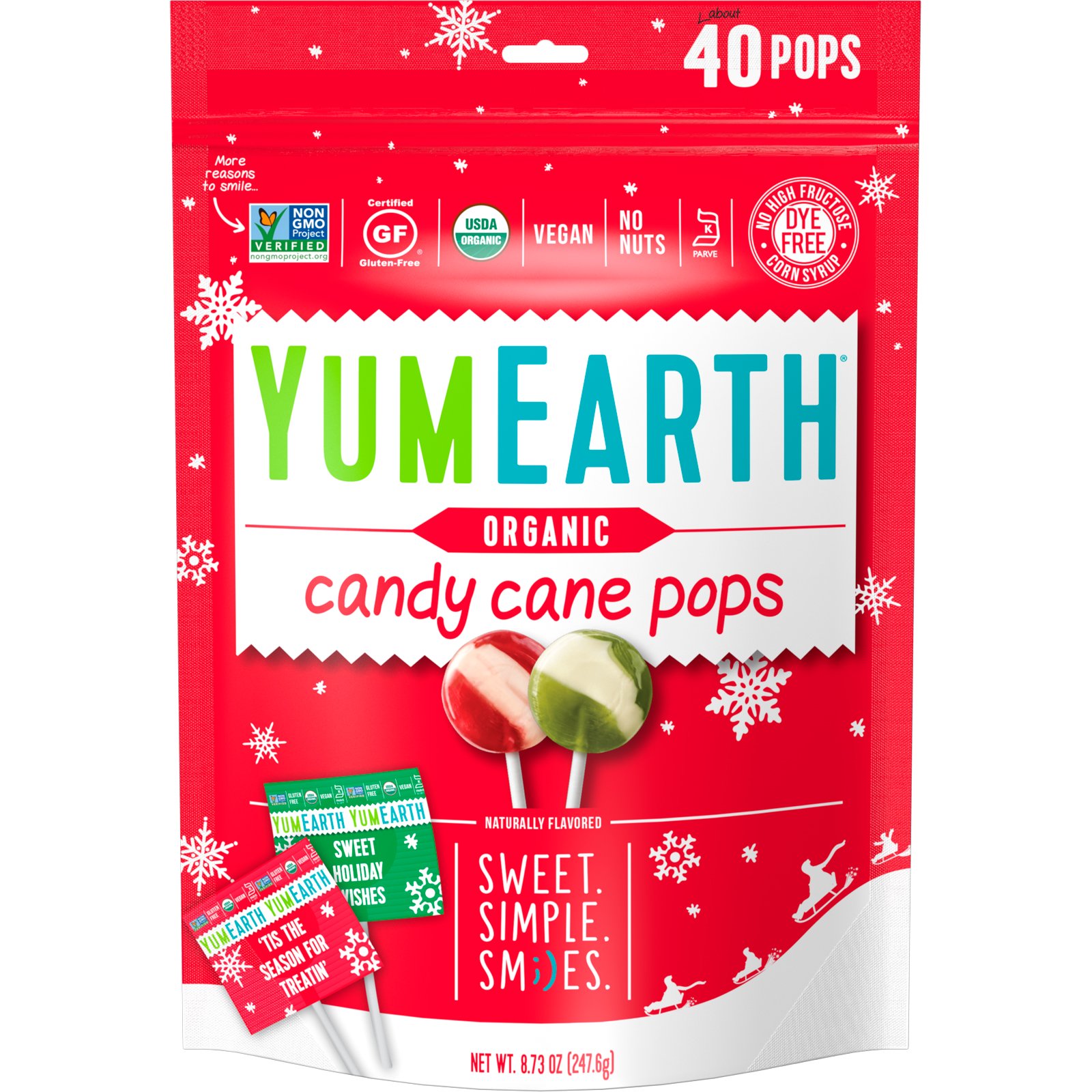 Comprar YumEarth, Orgânico, Pirulitos Doces, Hortelã-Pimenta Selvagem, 40 Pirulitos, 247,6 g (8,73 oz)