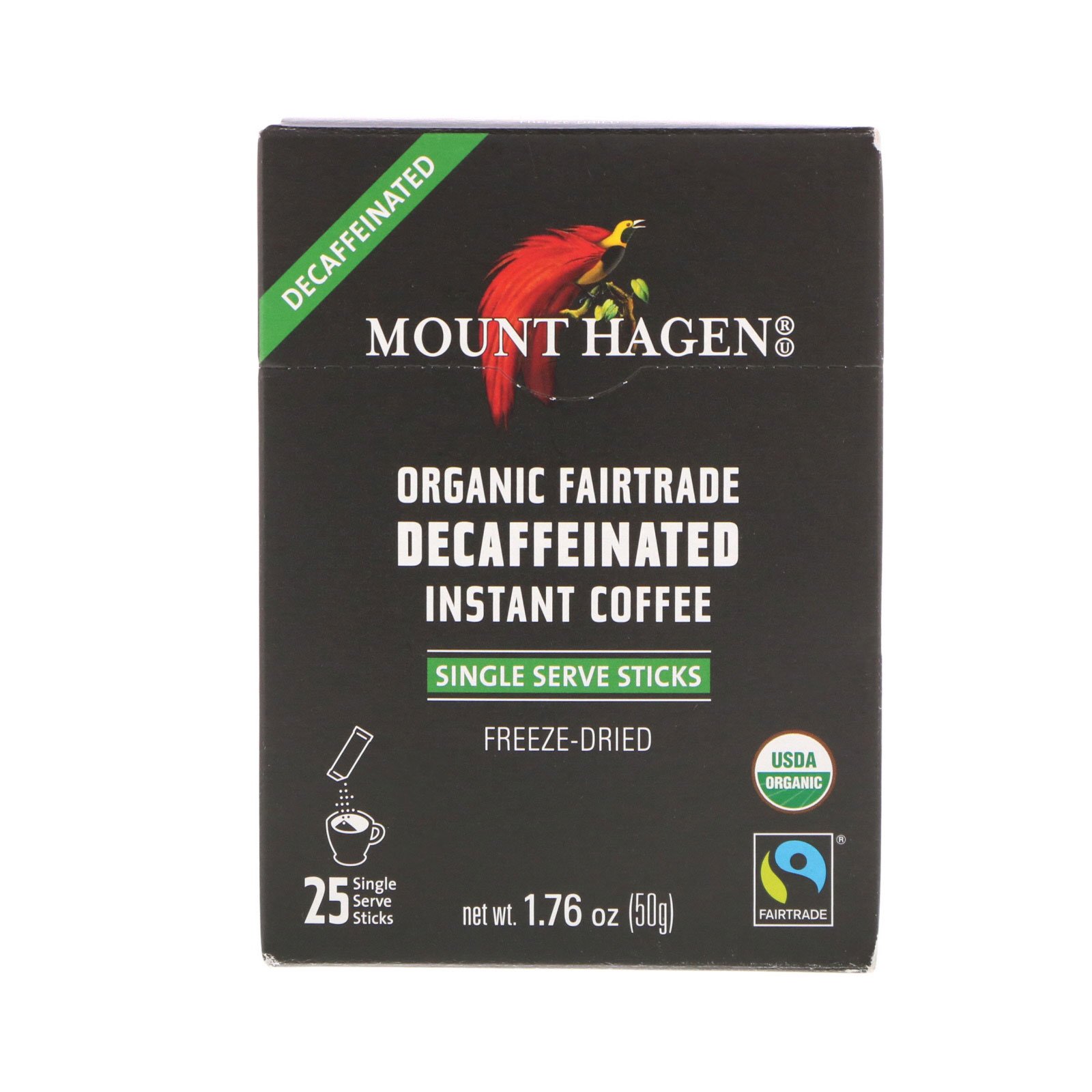 Comprar Mount Hagen, Café Orgânico Instantâneo Descafeinado, 25 Sachês de Porções Individuais, 1,76 oz (50 g) - Imagem 3
