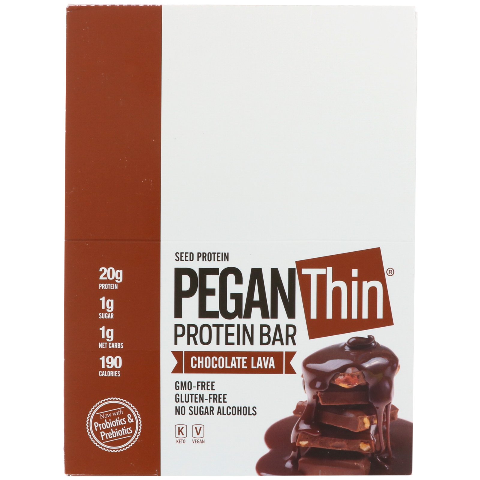 Comprar Julian Bakery, Barra de Proteína Pegan Thin, Chocolate Lava, 12 Barras, 65 g (2,29 oz) Cada