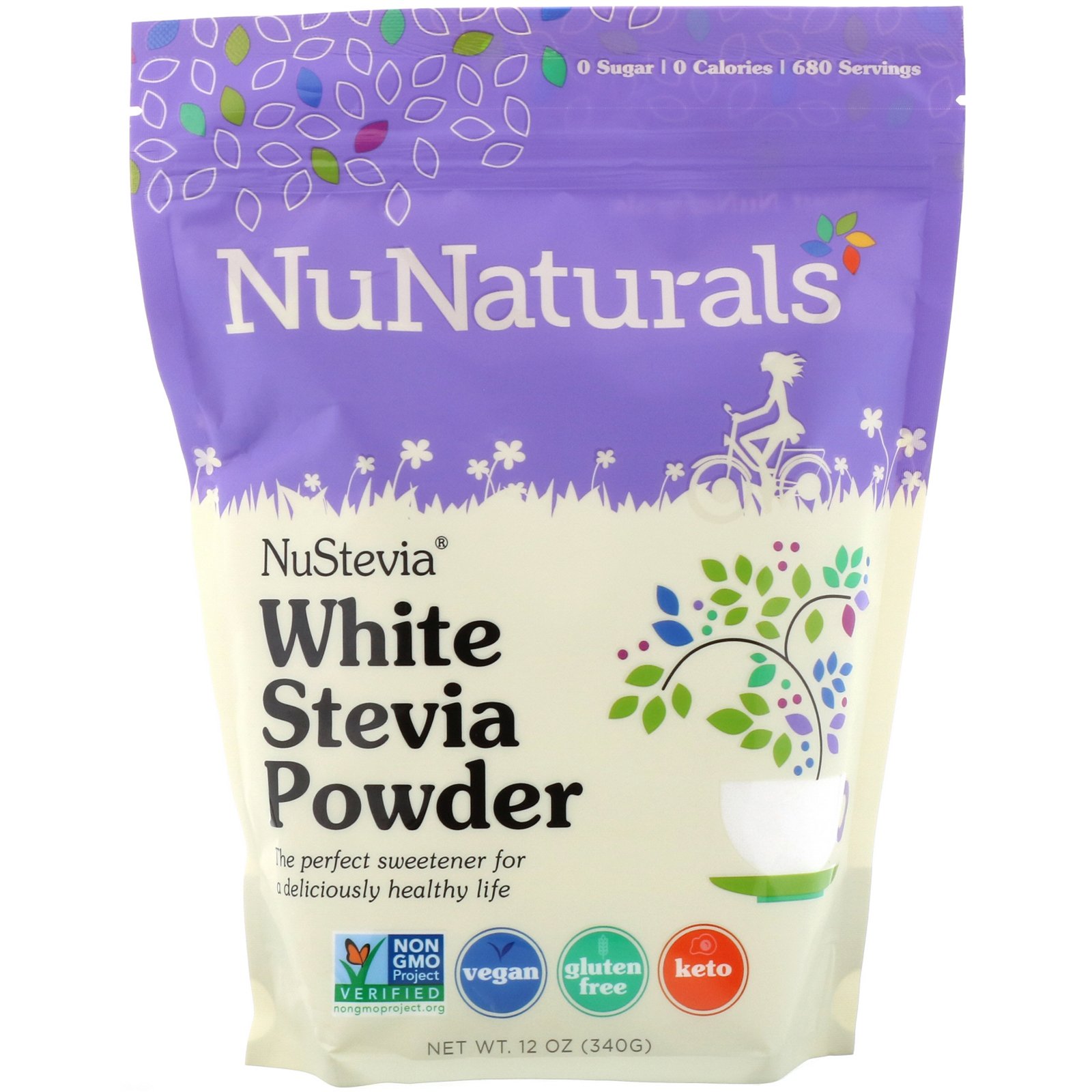 Comprar NuNaturals, NuStevia, Pó de Estévia Branco, 12 oz (340 g)