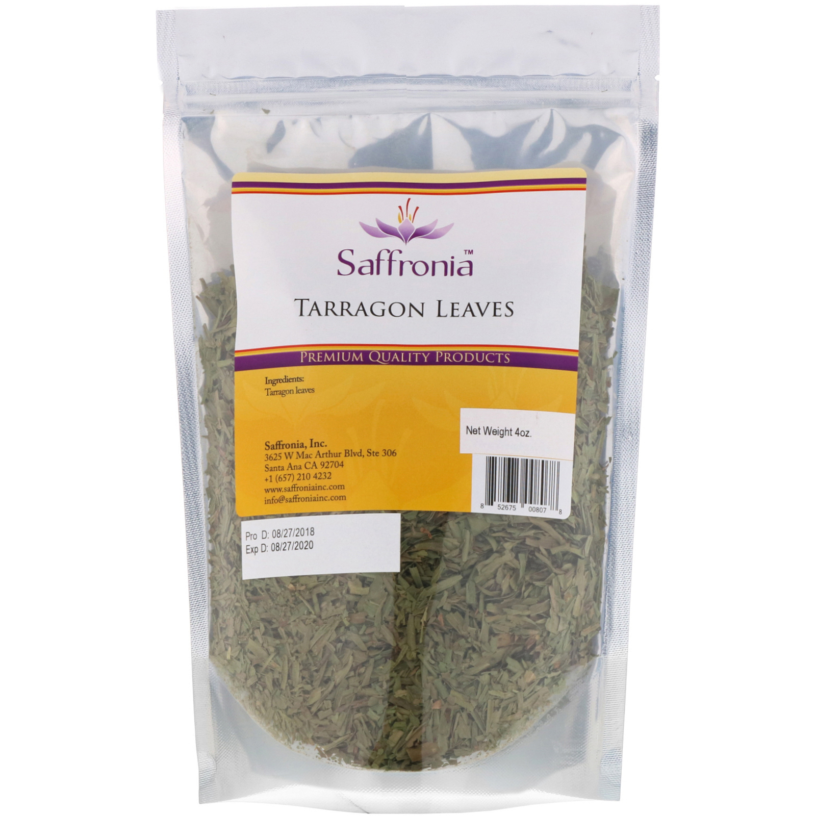 Comprar Saffronia , Folhas de Estragão, 4 oz (113 g)
