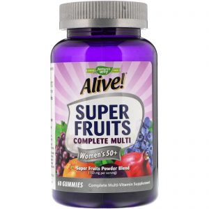 Comprar Nature's Way, Alive! Super Fruits Complete Multi, Women's 50+, Romã e Frutas Vermelhas, 60 Gomas
