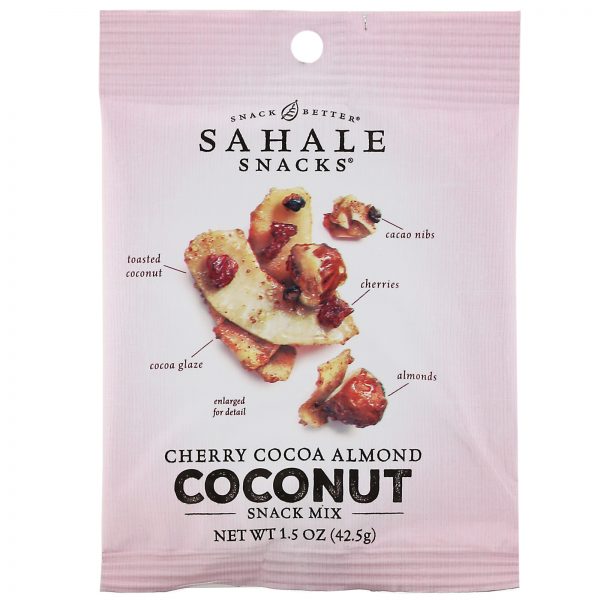 Comprar Sahale Snacks, Petiscos, Cereja, Cacau, Amêndoa e Coco, 7 Embalagens, 42,5 g (1,5 oz) Cada - Imagem 4