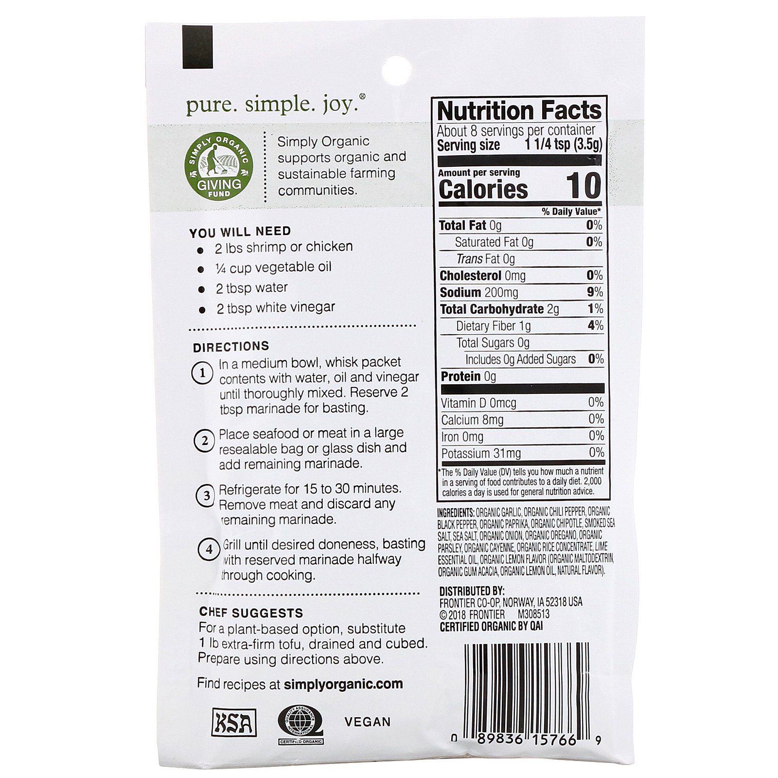 Comprar Simply Organic, Marinada Mix de Limão Picante, 12 Pacotes, 1,00 oz (28 g) Cada - Imagem 3