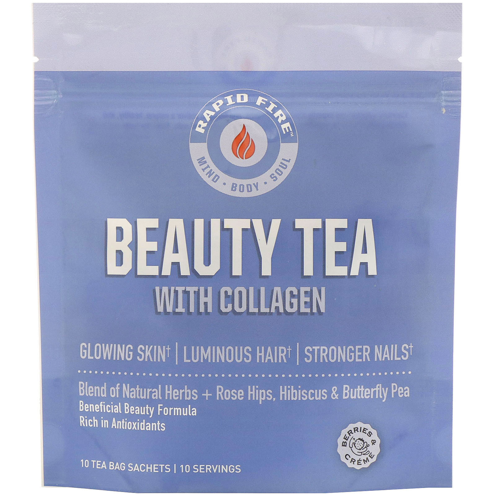 Comprar RAPIDFIRE, Beauty Tea, Colágeno, Frutos e Creme, 10 Saquinhos de Chá