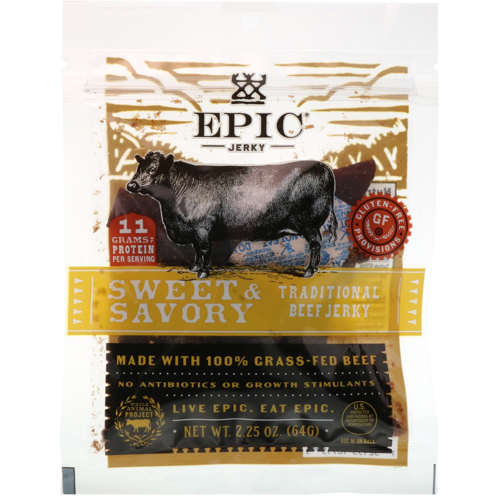 Comprar Epic Bar, Traditional Beef Jerky, Sweet & Savory, 2.25 oz (64 g)