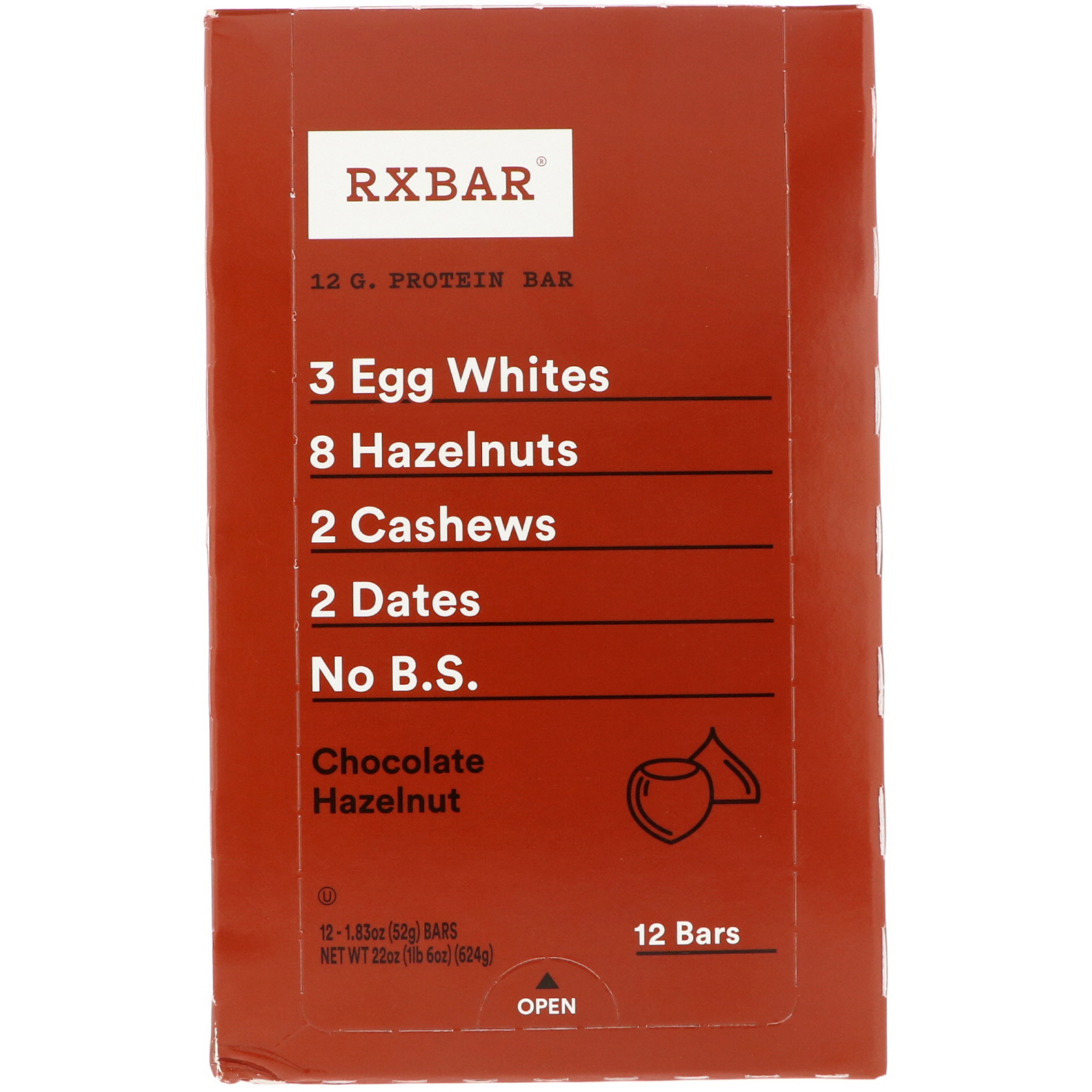 Comprar RXBAR, Protein Bar, Chocolate Hazelnut, 12 Bars, 1.83 oz (52 g) Each - Imagem 2