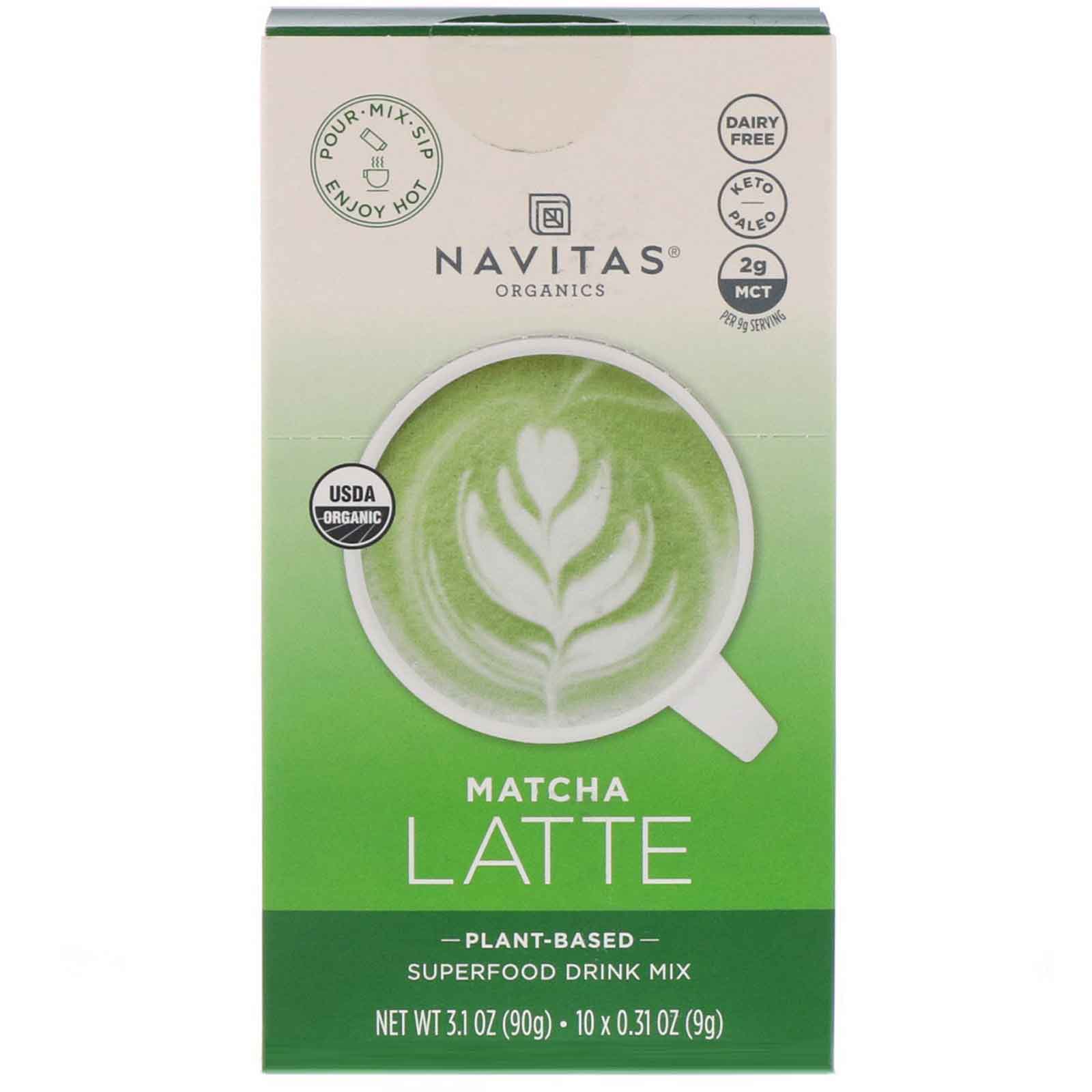 Comprar Navitas Organics, Latte Superfood Drink Mix, Matcha, 10 Packets, 0.31 oz (9 g) Each