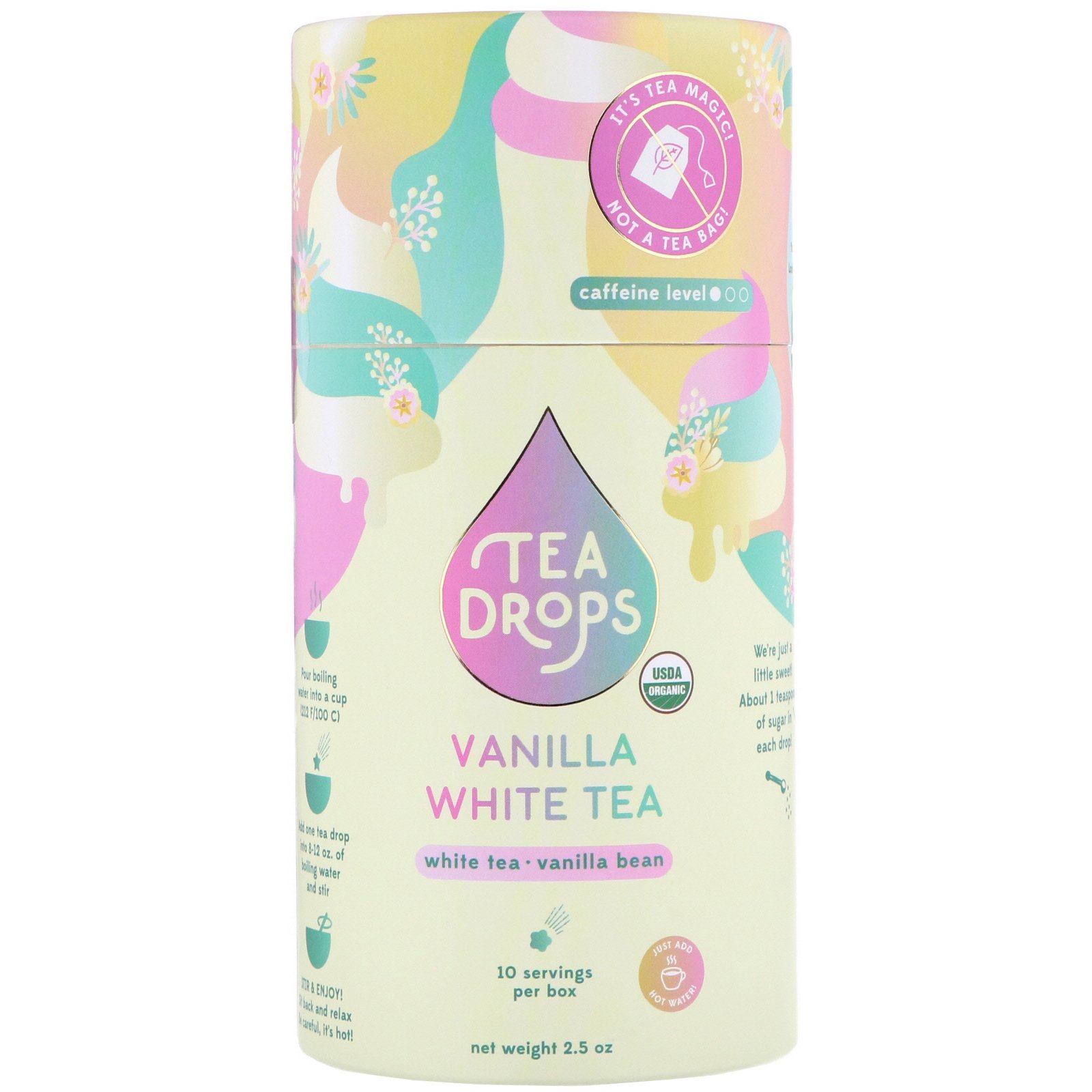 Comprar Tea Drops, Chá Branco com Baunilha, 2,5 oz
