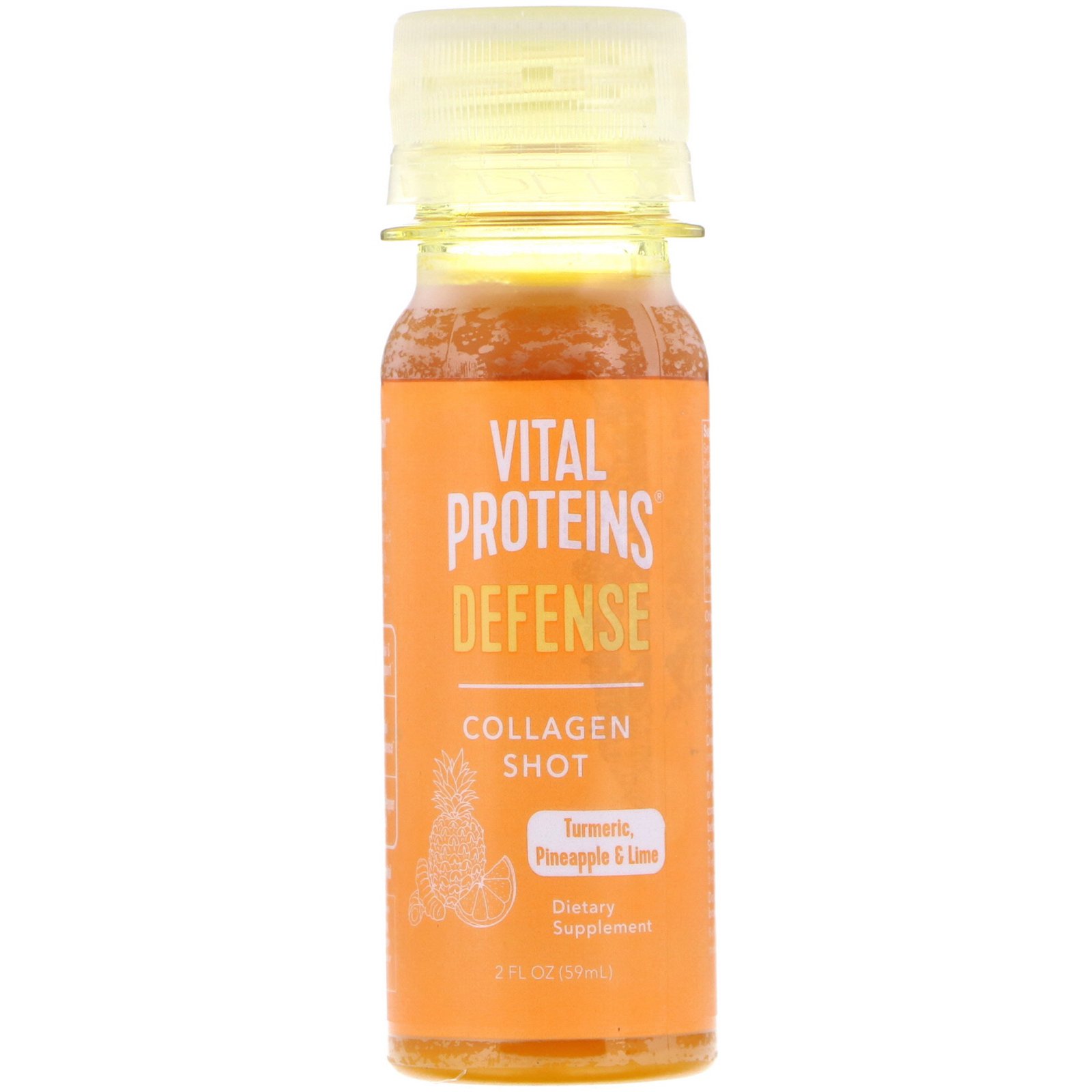 Comprar Vital Proteins, Collagen Shot, Defense, Turmeric, Pinapple & Lime, 2 fl oz (59 ml)