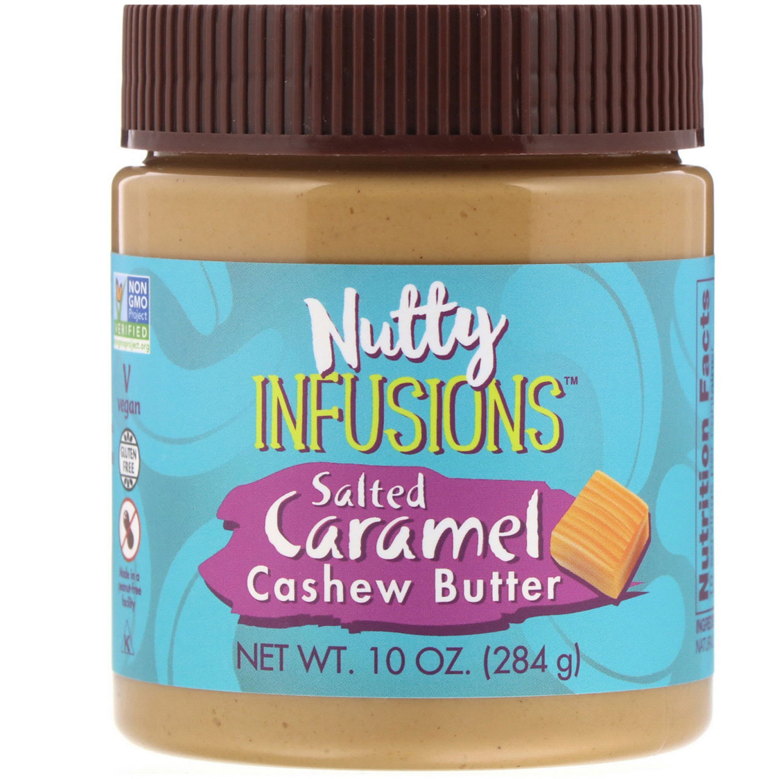 Comprar Now Foods, Ellyndale Naturals, Infusões de nozes, Creme de caju caramelizado salgado, 10 oz (284 g)