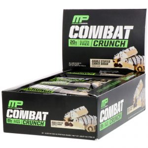 Comprar MusclePharm, Combat Crunch, Double Stuffed Cookie Dough, 12 Bars, 2.22 oz (63 g) Each