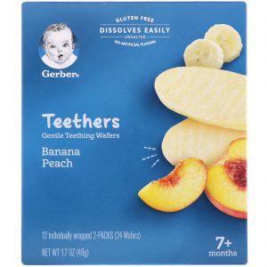 Comprar Gerber, Teethers, Gentle Teething Wafers, 7+ Months, Banana Peach, 24 Wafers, 1.7 oz (48 g)