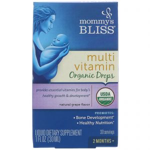 Comprar Mommy's Bliss, Polivitamínico, Gotas Orgânicas, 2 meses ou +, Sabor de uva natural, 1 fl oz (30 ml)