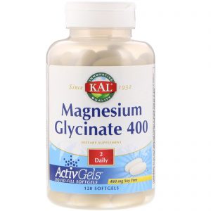 Comprar KAL, Glicinato de Magnésio 400, 120 Cápsulas Softgel