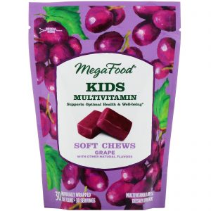Comprar MegaFood, Kids Multivitamin Soft Chews, Uva, 30 Mastigáveis Macios Embalados Individualmente