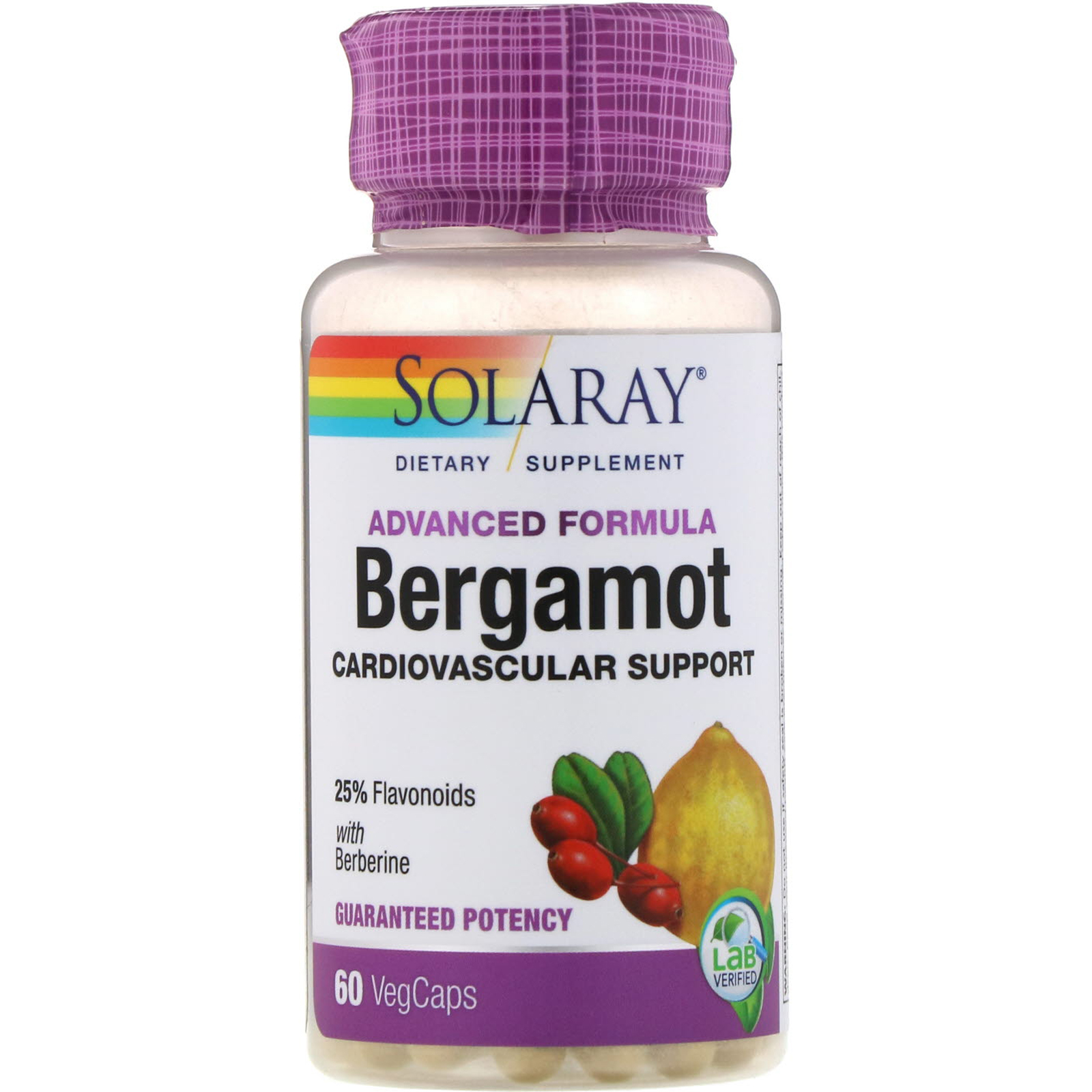 Comprar Solaray, Fórmula Avançada, Bergamota, Suporte Cardiovascular, 60 Cápsulas Vegetais