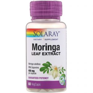 Comprar Solaray, Extrato de Folha de Moringa, 450 mg, 60 Cápsulas Vegetais