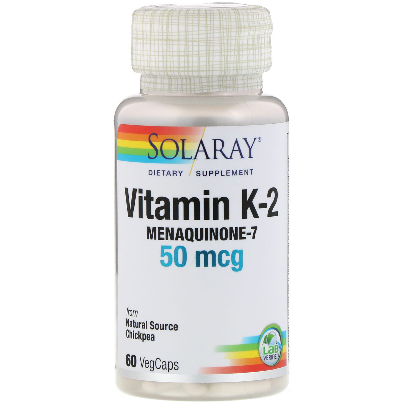 Comprar Solaray, Vitamina K2 Menaquinona-7, 50 µg, 60 Cápsulas Vegetais