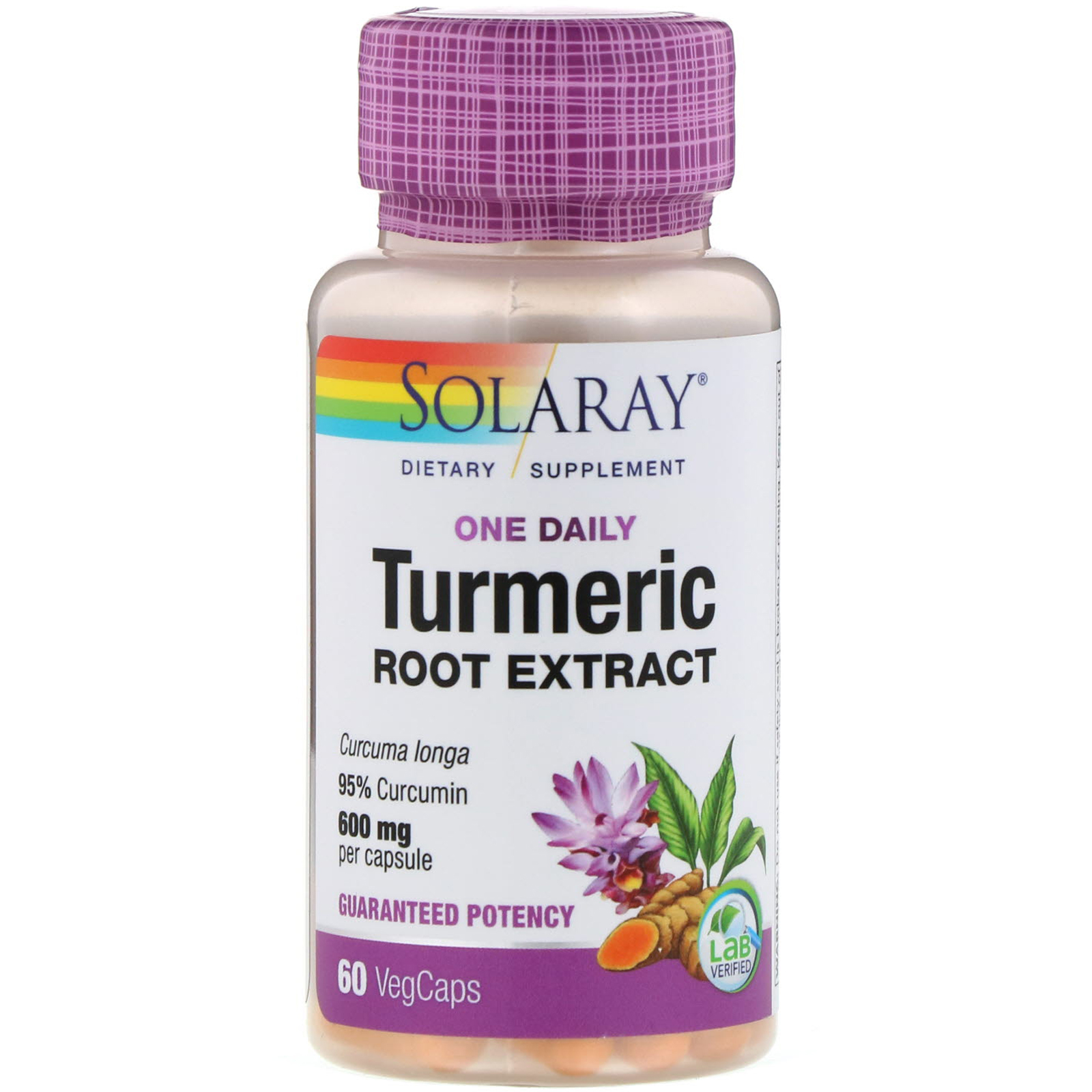 Comprar Solaray, One Daily, Turmeric Root Extract, 600 mg, 60 VegCaps