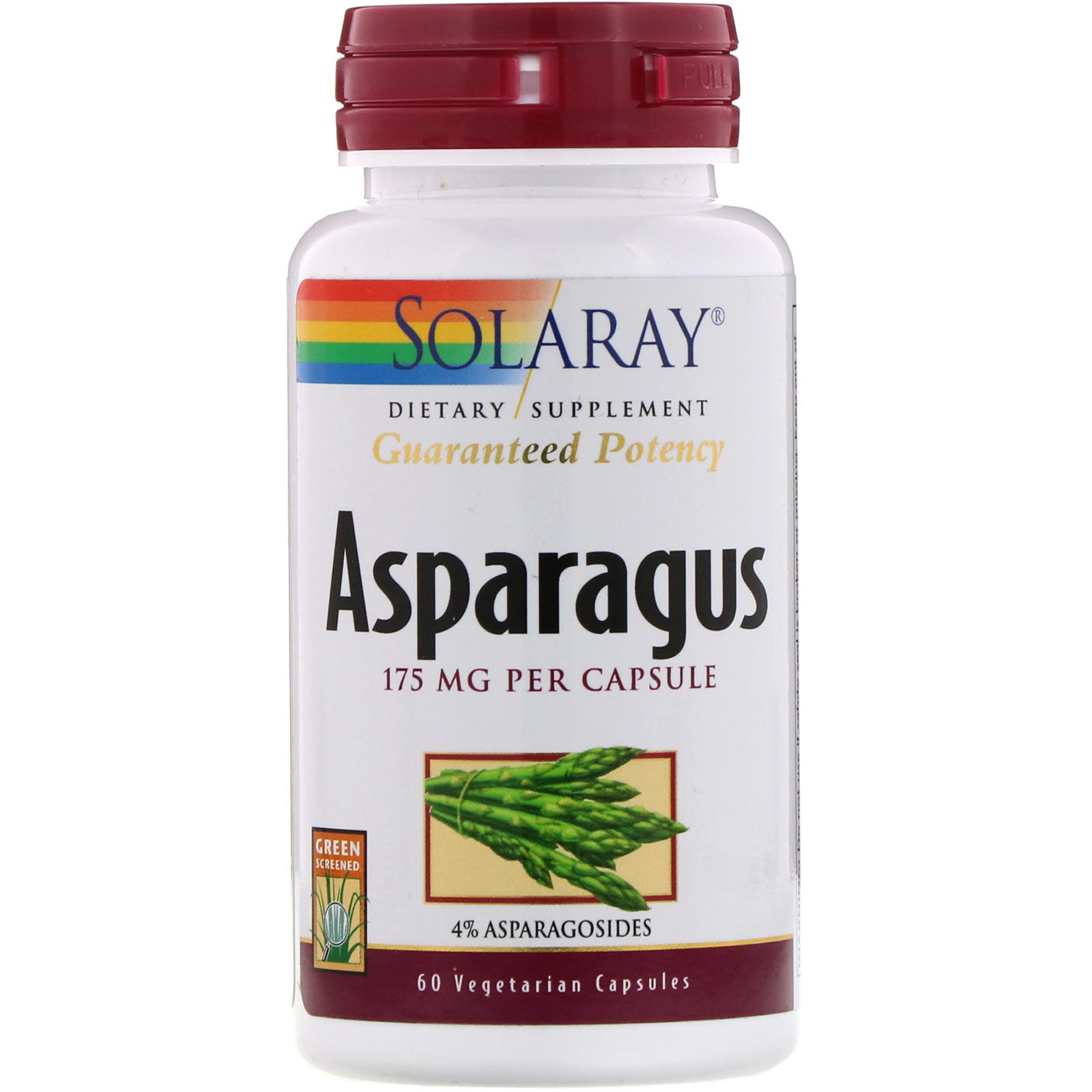 Comprar Solaray, Aspargos, 175 mg, 60 Cápsulas Vegetais