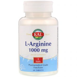 Comprar KAL, L-Arginine, Free Form, 1,000 mg, 60 Tablets