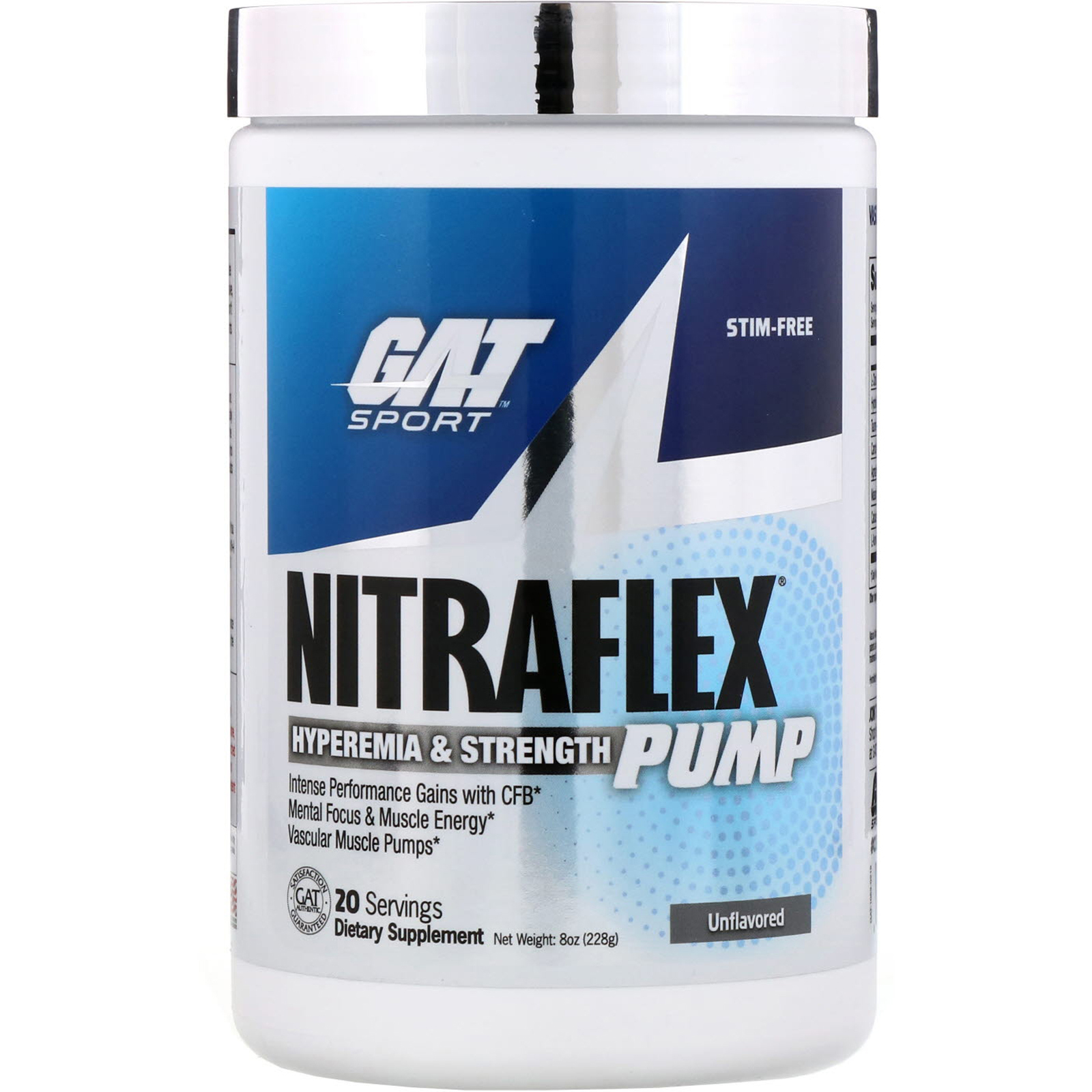 Comprar GAT, Nitraflex Pump, Sem Sabor, 8 oz (228 g)