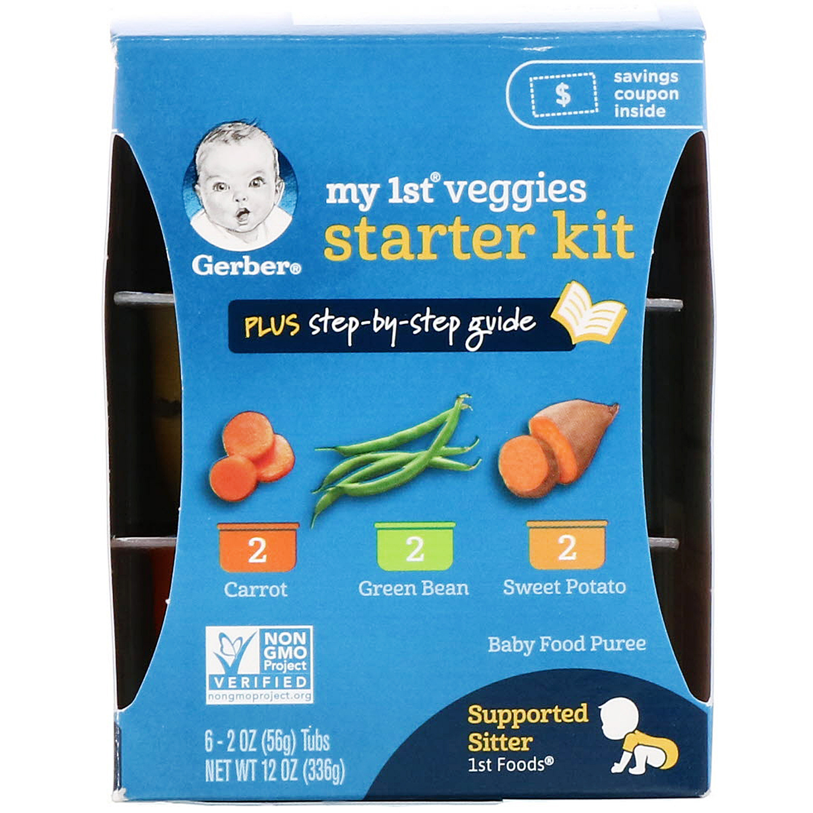 Comprar Gerber, My 1st Veggies, Starter Kit, Carrot, Green Bean, Sweet Potato, 6 Tubs, 12 oz (336 g)