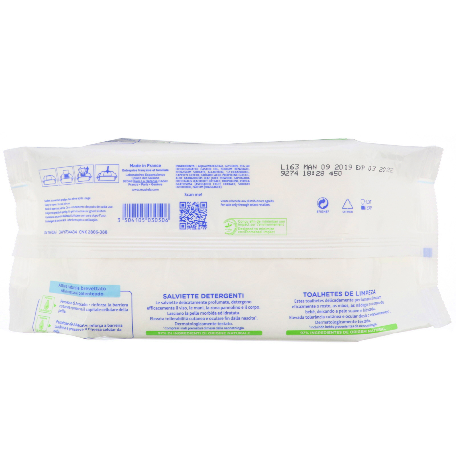 Comprar Mustela, Baby, Cleansing Wipes, 70 Wipes - Imagem 2