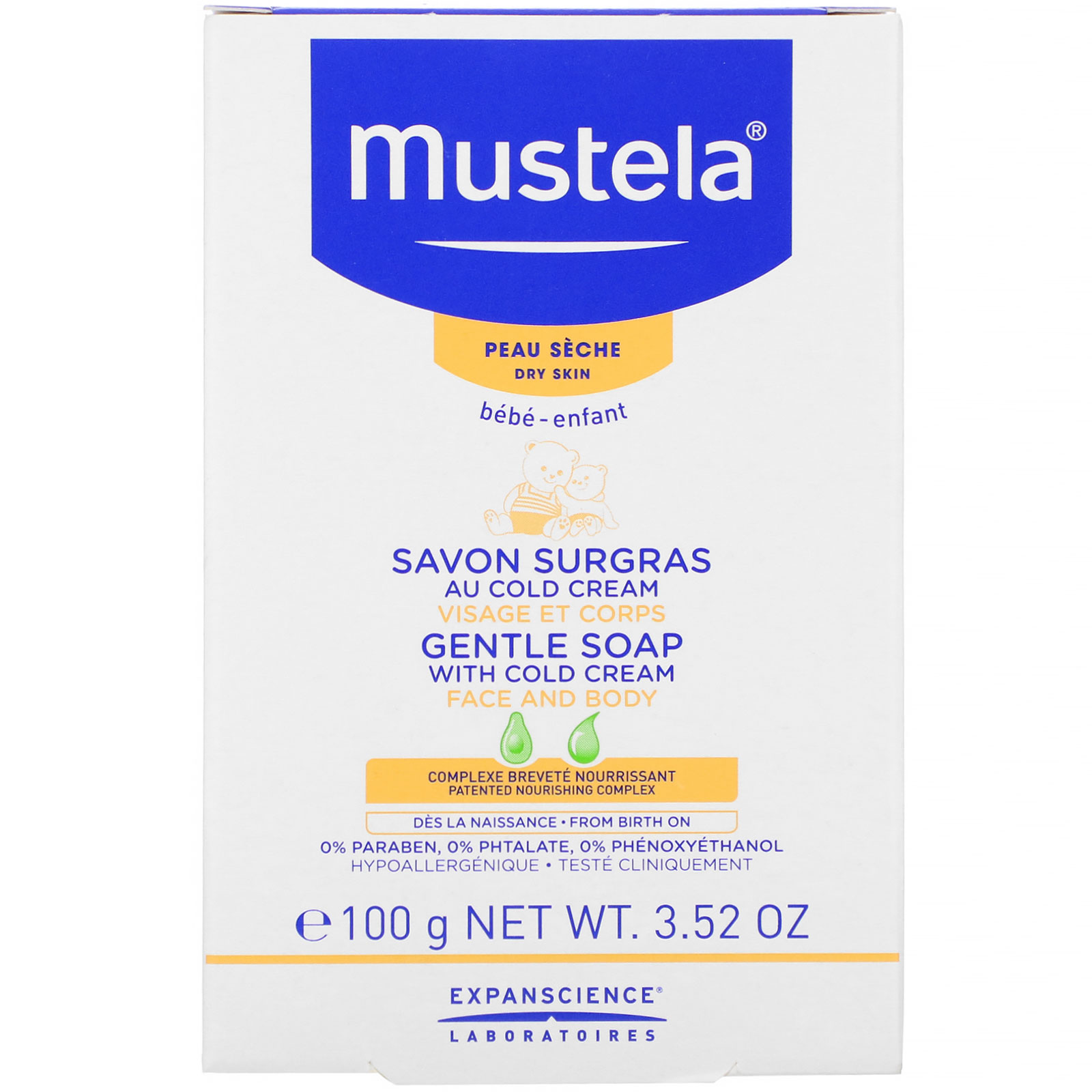 Comprar Mustela, Baby Gentle Soap with Cold Cream, 3.52 oz (100 g)