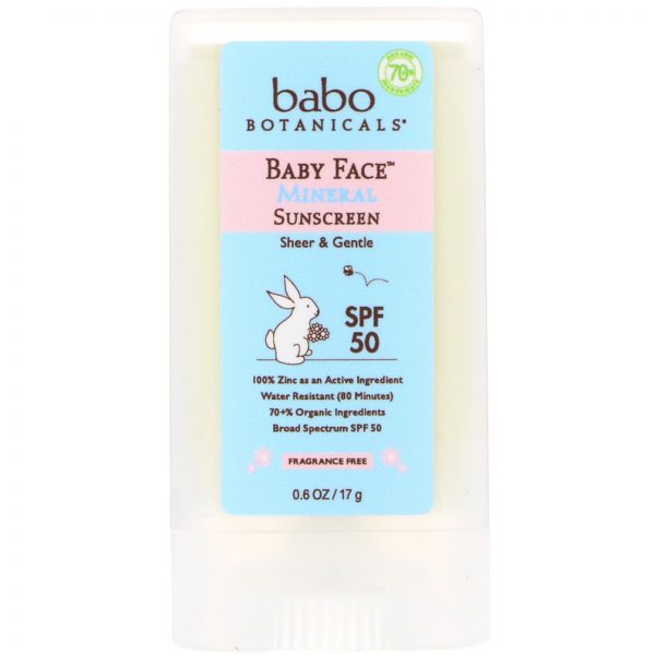 Comprar Babo Botanicals, Baby Face, Protetor Solar Mineral em Bastão, FPS 50, 0,6 oz (17 g) - Imagem 4