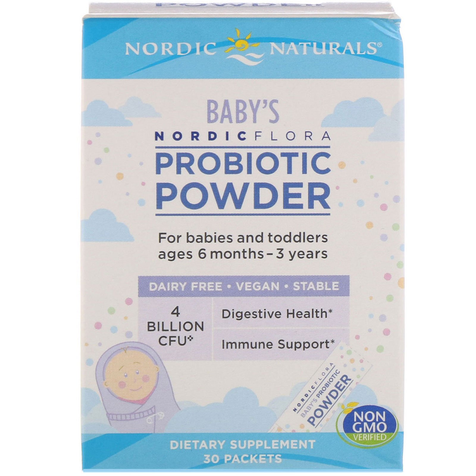 Comprar Nordic Naturals, Nordic Flora Baby's Probiotic Powder, Ages 6 Months - 3 Years, 4 Billion CFU, 30 Packets