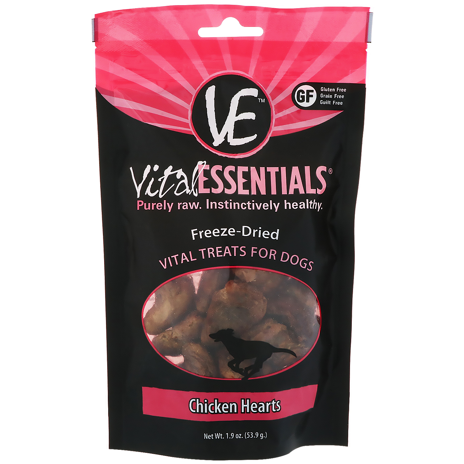 Comprar Vital Essentials, Petiscos Caninos Liofilizados, Coração de Frango, 1,9 oz (53.9 g)